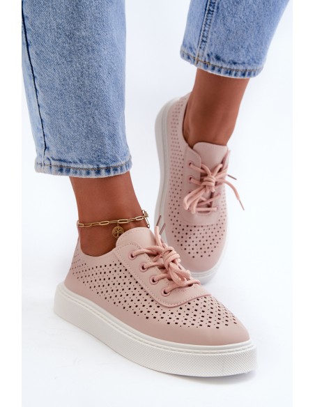 Lace-Up Platform Sneakers Pink Tanvi