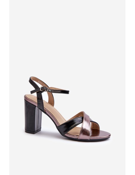 Eco Leather High Heel Platform Sandals Black Abilica