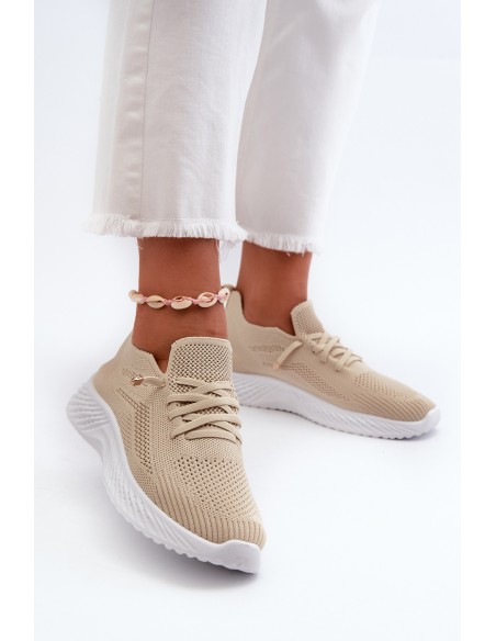 Women's Beige Sports Slip-On Shoes Jagelia