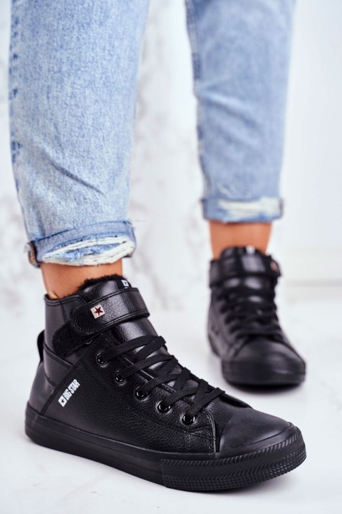 BIG STAR odiniai šilti sportbačiai V274542FW juodi