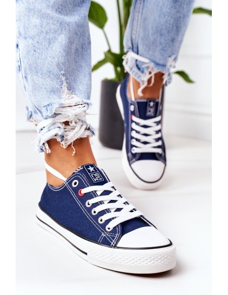 Women's Classic Sneakers Navy Blue Ecoma