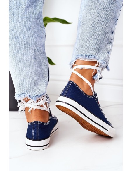 Women's Classic Sneakers Navy Blue Ecoma