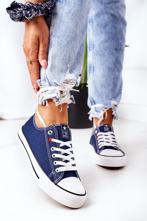 Women's Classic Sneakers Navy Blue Ecoma