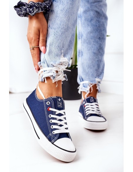 Women's Classic Sneakers Navy Blue Ecoma