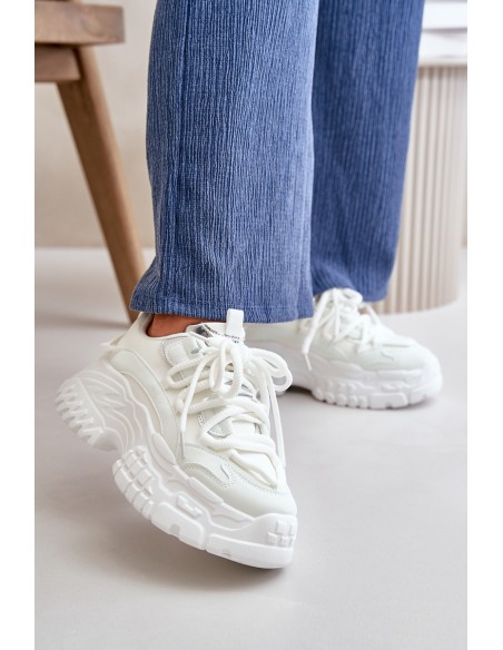 Women's sneakers on chunky sole white Nevela