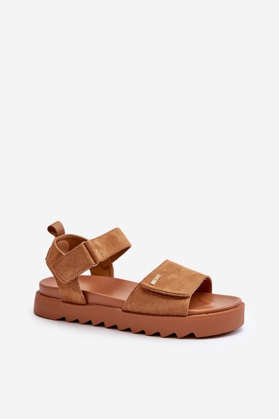 Women's Suede Platform Sandals Big Star NN274705 Brown 2