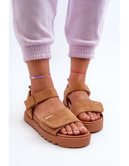 Women's Suede Platform Sandals Big Star NN274705 Brown