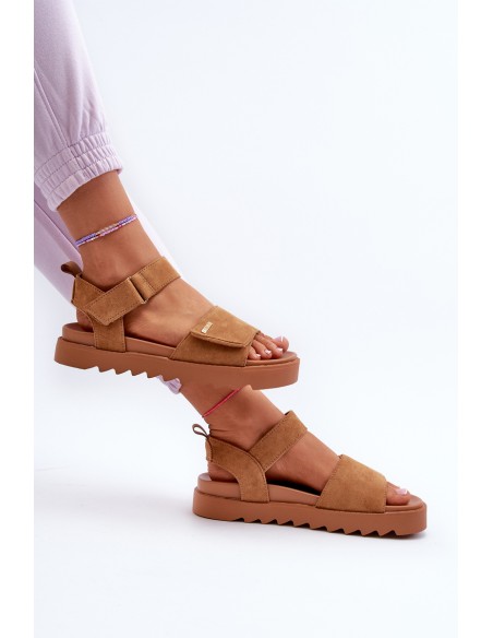 Women's Suede Platform Sandals Big Star NN274705 Brown