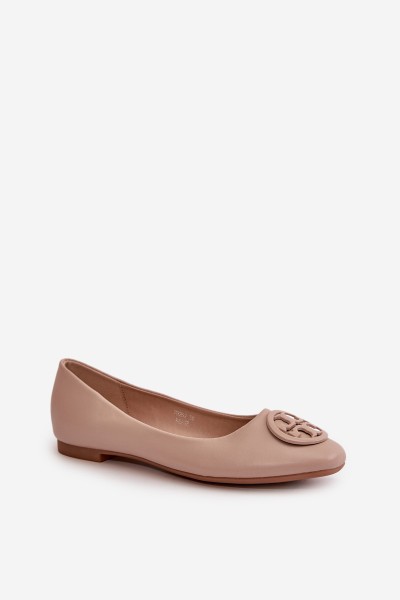 Women's Ballerina Flats with Eco Leather Decoration Beige Rhodike 2