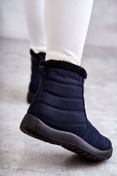 Women's warm snow boots navy blue Mezyss 2