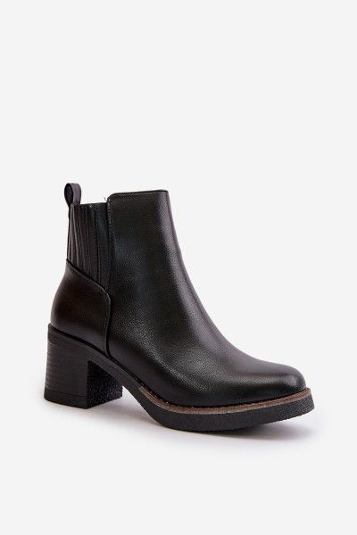 Insulated Women's Heeled Boots Eco Leather Black Irittes 2