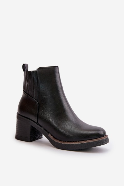 Apšiltinti moteriški batai su aukštakulniais ekologinės odos juodi irittes