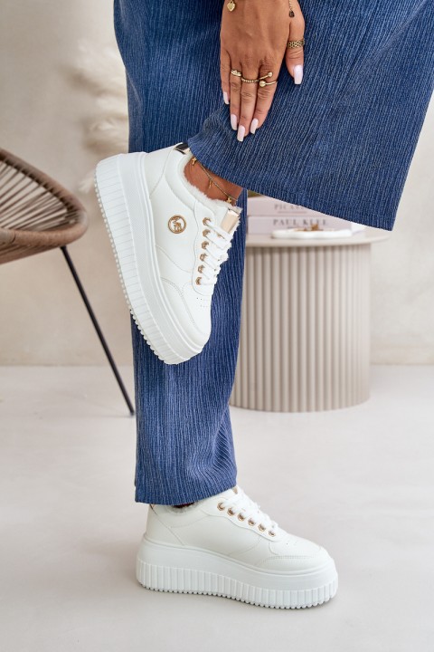 Sneakers Women's Sports Shoes Insulated On Massive Sole White Ardiela