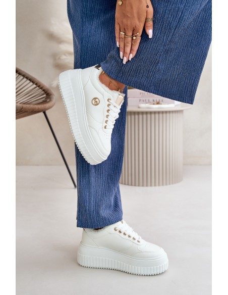 Sneakers Women's Sports Shoes Insulated On Massive Sole White Ardiela