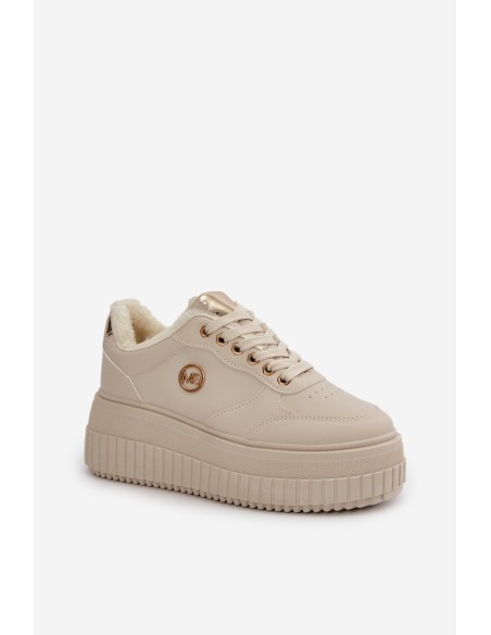 Sneakers Women's Sports Shoes Insulated On Massive Sole Beige Ardiela