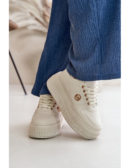 Sneakers Women's Sports Shoes Insulated On Massive Sole Beige Verissha