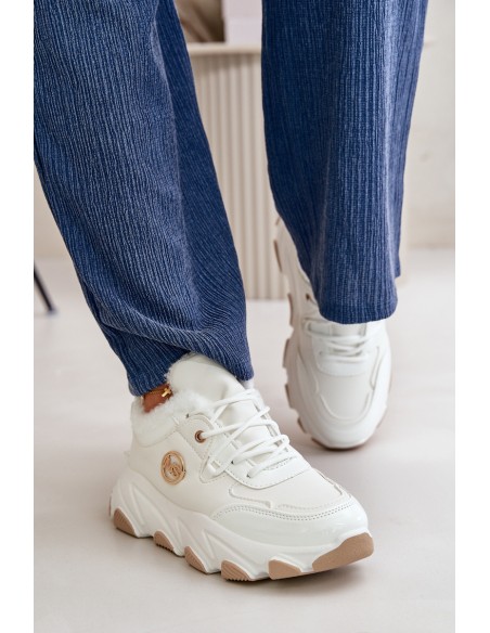 Women's Sports Shoes Laced Insulated On Platform White Verioras