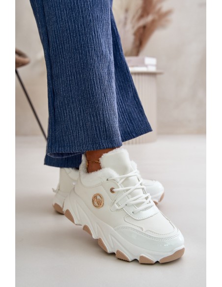 Women's Sports Shoes Laced Insulated On Platform White Verioras