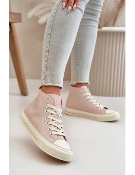 Women's Insulated Sneakers Made Of Eco Leather Pink Big Star OO274933