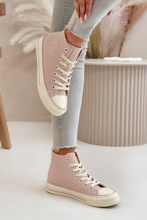 Moteriški izoliuoti sportbačiai iš ekologiškos odos rožinės spalvos Big Star OO274933