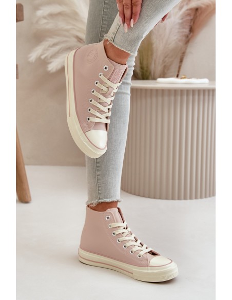 Women's Insulated Sneakers Made Of Eco Leather Pink Big Star OO274933