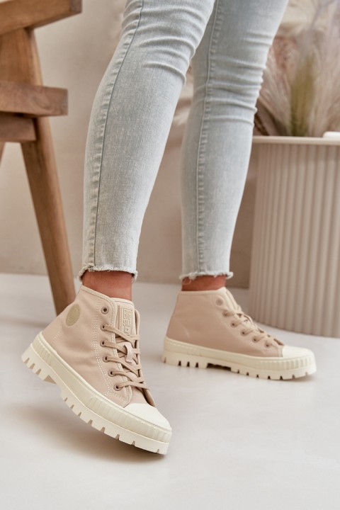 High Fabric Platform Sneakers Big Star LL274160 Beige