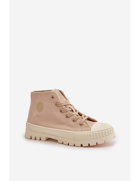 High Fabric Platform Sneakers Big Star LL274160 Beige