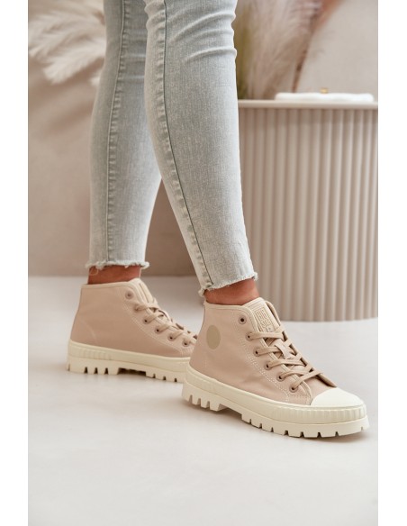 High Fabric Platform Sneakers Big Star LL274160 Beige
