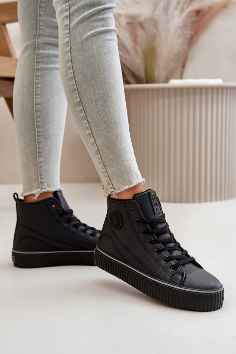 Women's Insulated Sneakers Made Of Eco Leather Big Star OO274790 Black