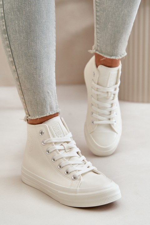 Women's Insulated Sneakers From Eco Leather White Big Star OO274932