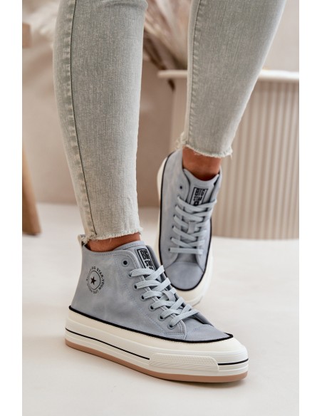 Warm Women's Platform Sneakers Eco Leather Big Star OO274069 Blue