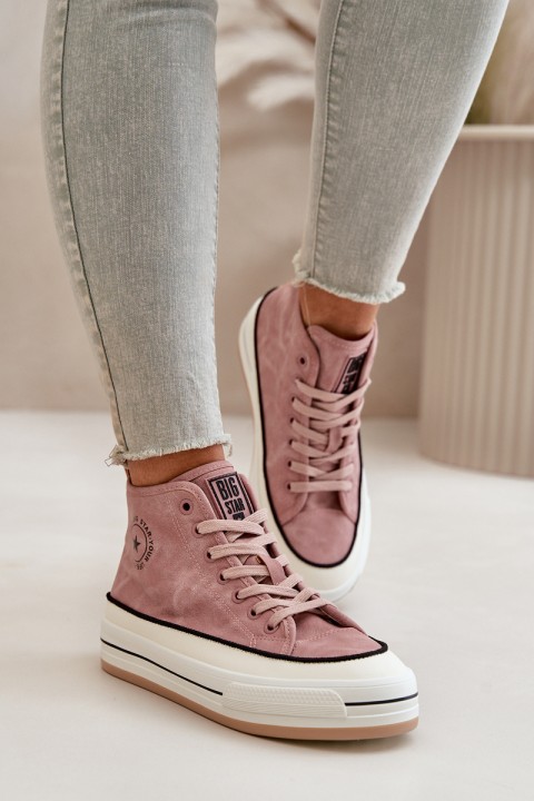 Warm Women's Platform Sneakers Eco Leather Big Star OO274068 Pink