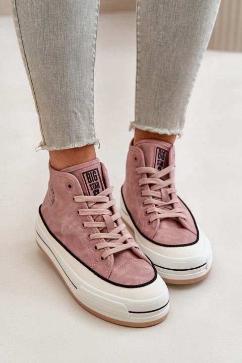 Warm Women's Platform Sneakers Eco Leather Big Star OO274068 Pink