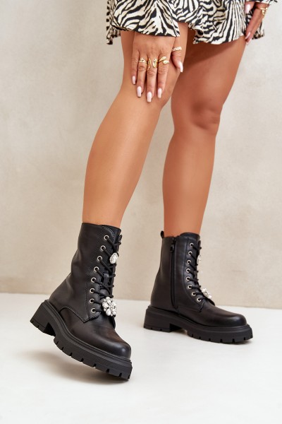 Moteriški ekologiški odiniai darbiniai batai su segtukais Juodi Kristines