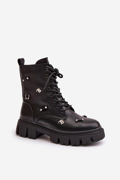 Moteriški darbiniai batai su dekoracijomis Eco Leather Black Cadenilla 2