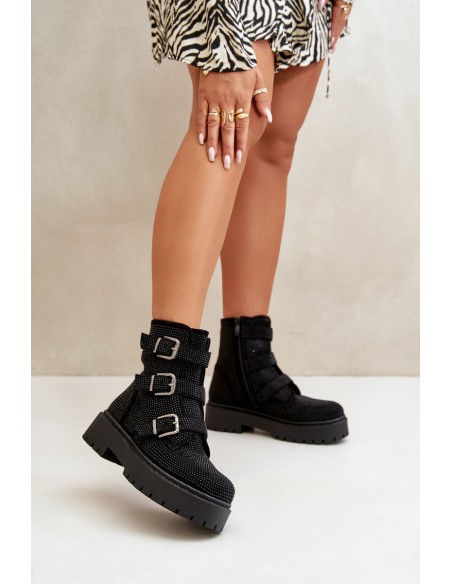 Insulated boots with decoration black Ciascia