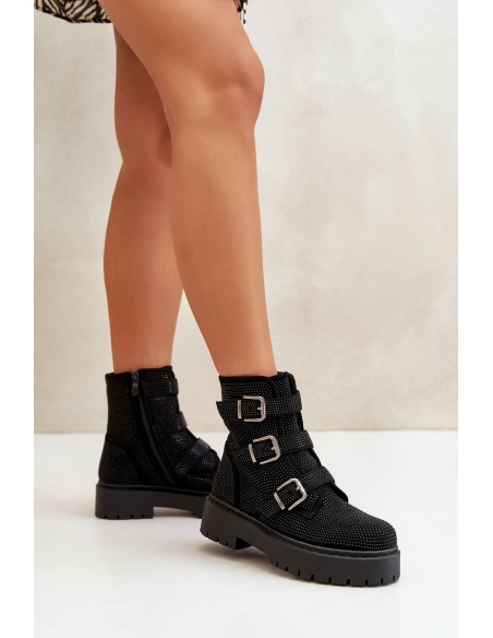 Insulated boots with decoration black Ciascia