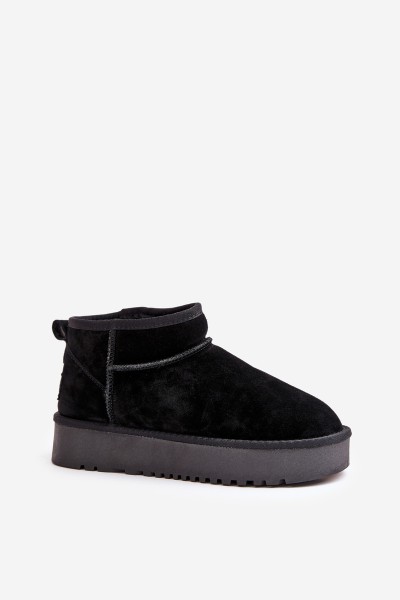 Women's Suede Snow Boots On Platform Black Nereviana 2