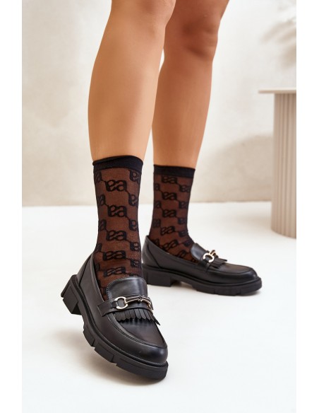 Women's Moccasins With Decoration Eco Leather Black Tialorae