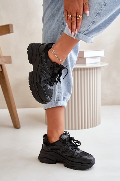 Women's Sports Shoes Sneakers On Massive Sole Black Lerista 2