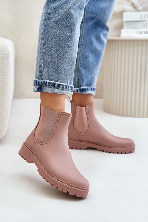 Women's Rubber Boots With Elastic Inserts Dirty Pink Ciariel