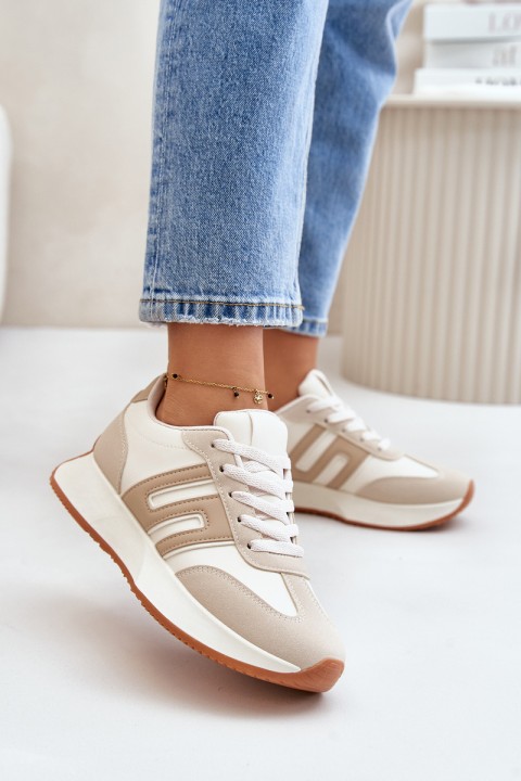 Sneakers Sports Shoes On Platform Women Beige Thari