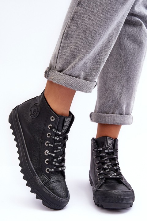 Women's Sneakers Big Star High Warm Black EE274110