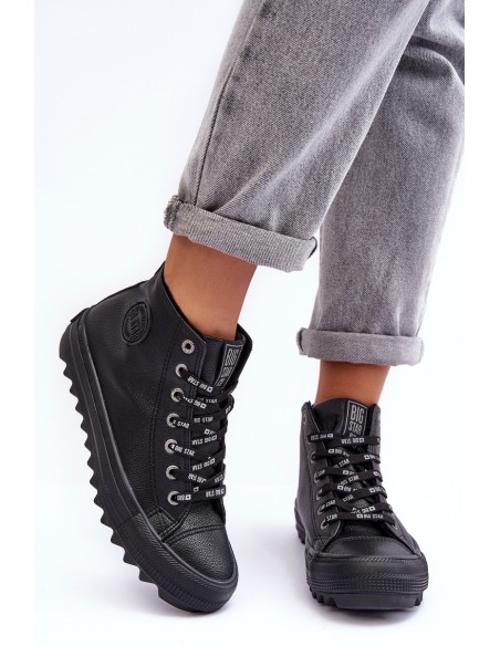 Women's Sneakers Big Star High Warm Black EE274110