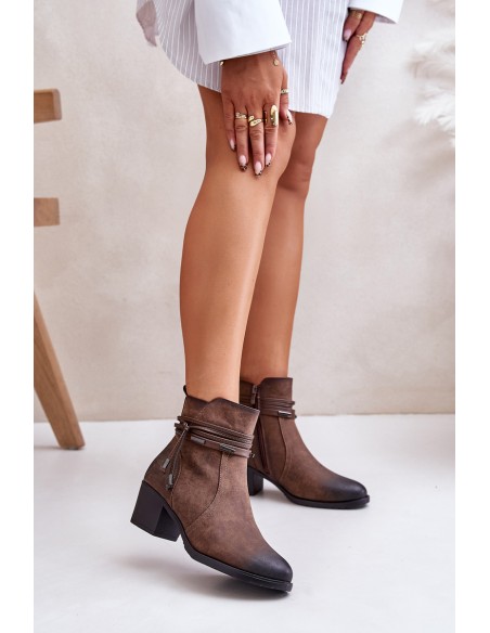 Women's Heeled Boots Warm Lined Brown Lobina