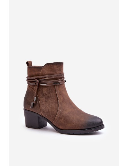 Women's Heeled Boots Warm Lined Brown Lobina