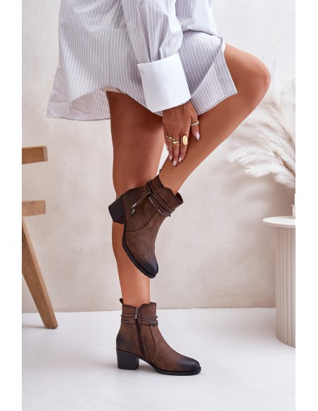 Women's Heeled Boots Warm Lined Brown Lobina