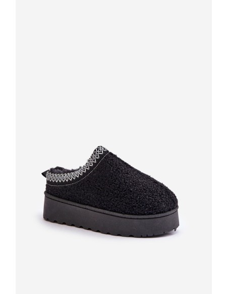 Moteriški sniego batai ant platformos su siuvinėjimu Black Tirissa