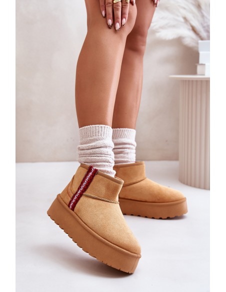 Women's Snow Boots On Platform Insulated Camel Lomessa