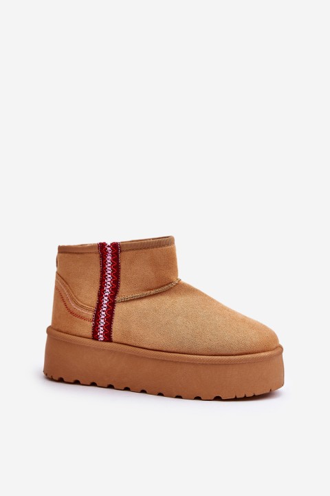 Women's Snow Boots On Platform Insulated Camel Lomessa